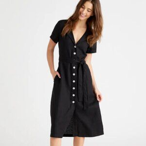 Quince 100% European Linen Button Front Dress